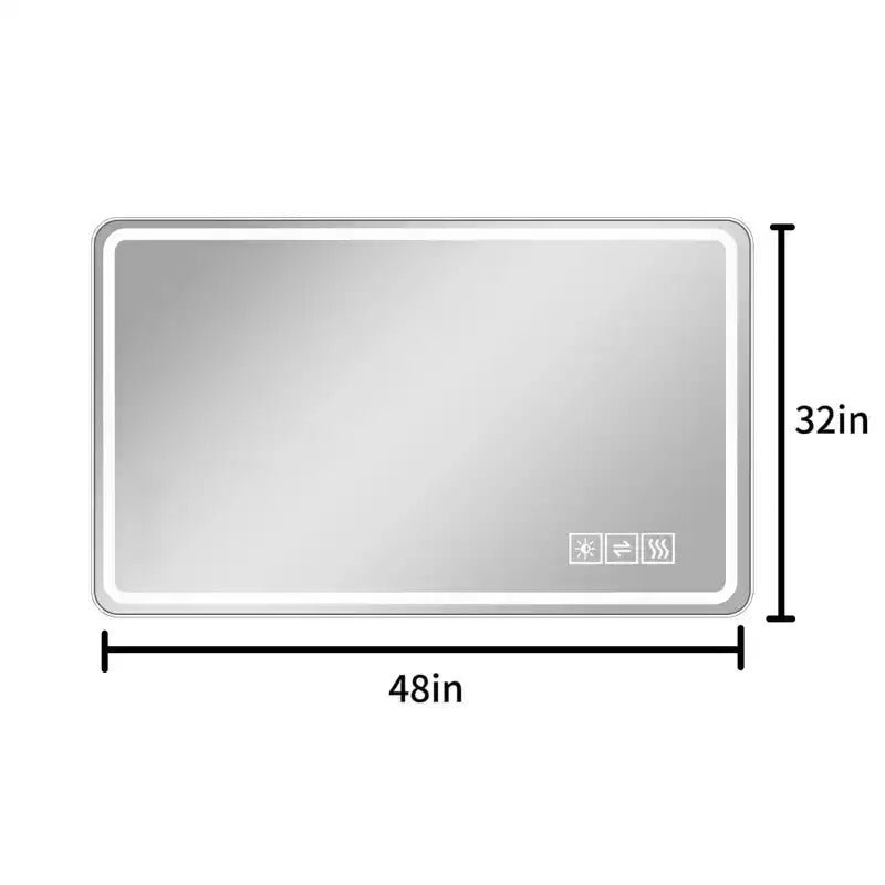 48x32 LED Bathroom Mirror: 3 Colors, 5-Level Dimmable, Anti-Fog, Wall Mounted, Horizontal/Vertical - Image 5